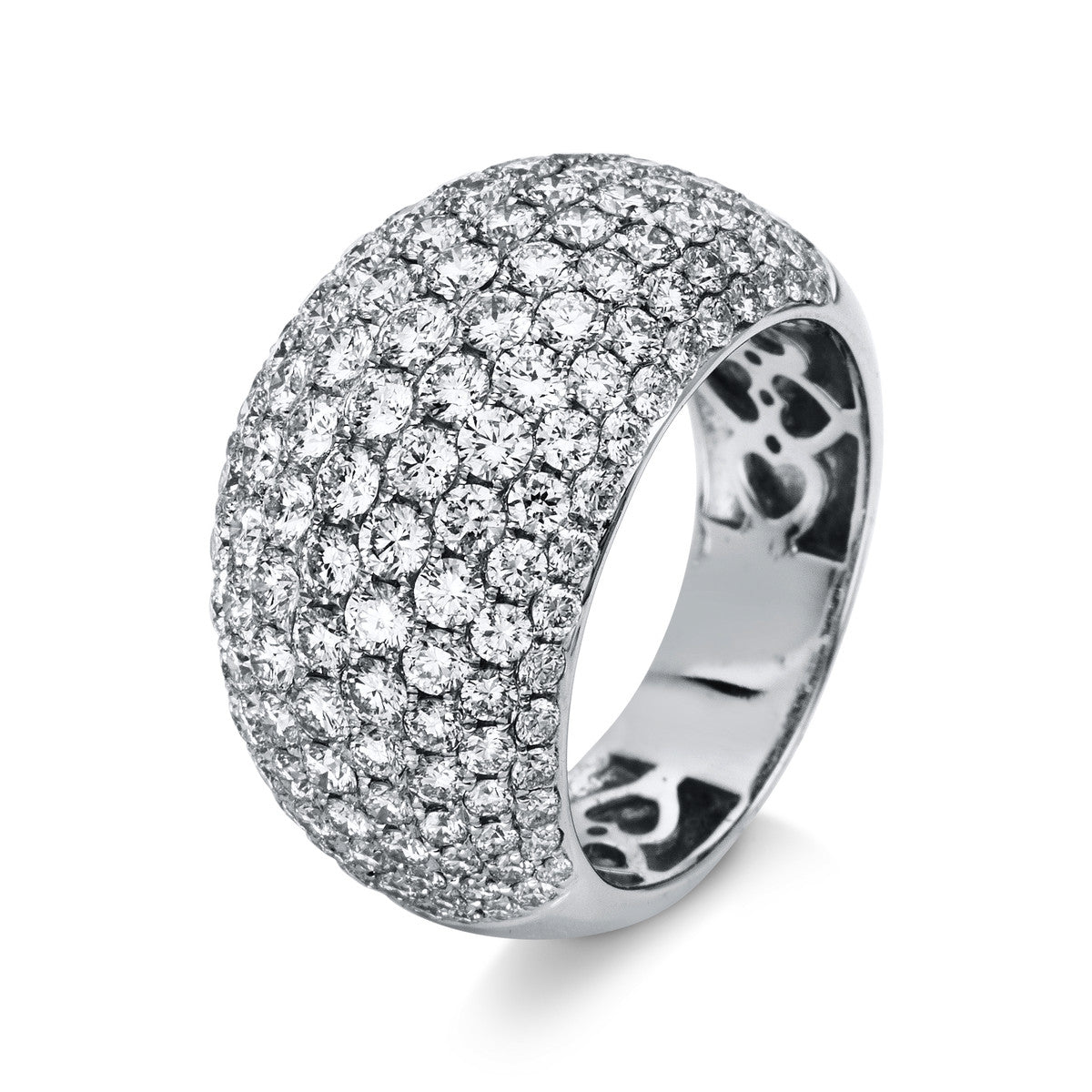 diamond full cut pavé ring in white gold