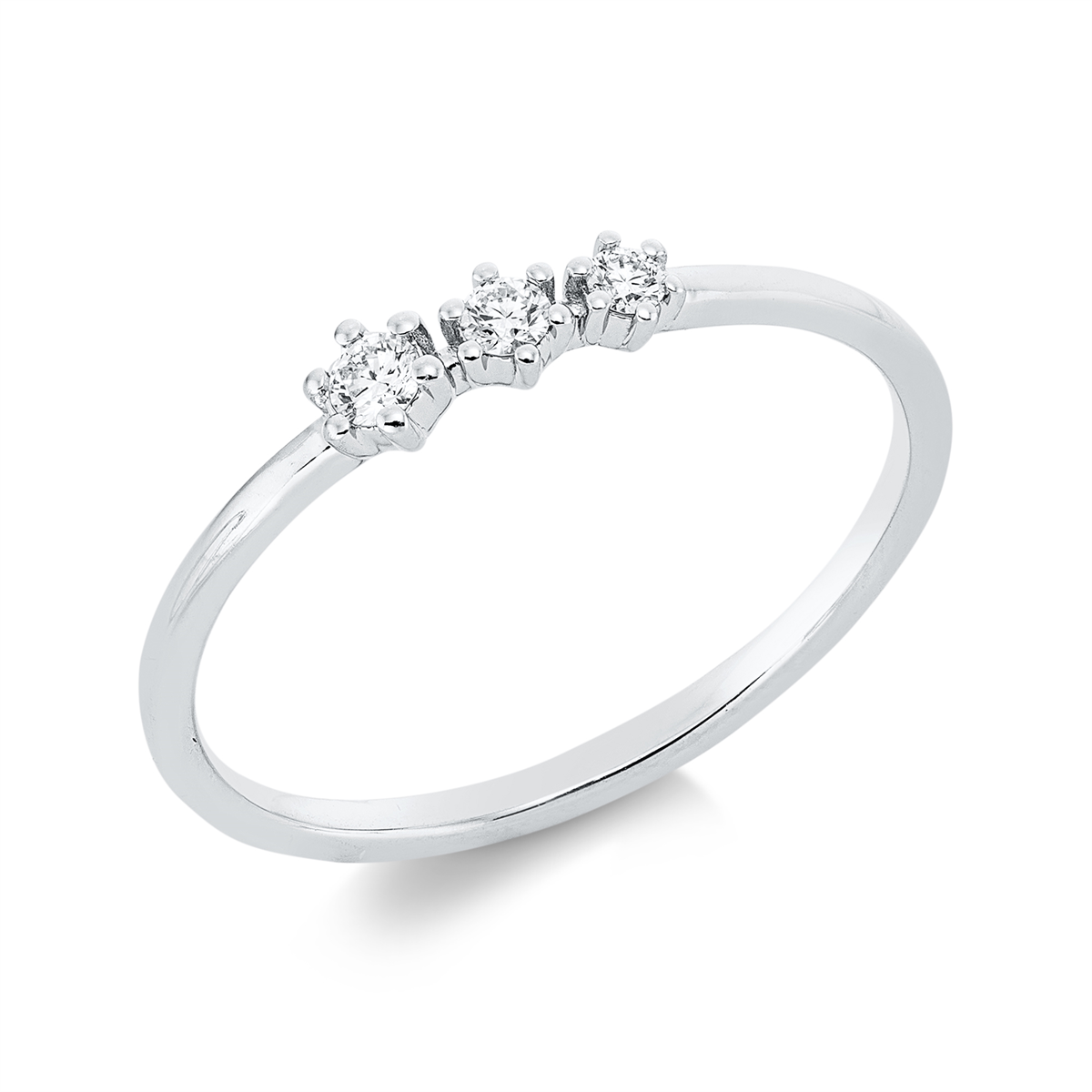 diamond full cut modern woman ring in white gold