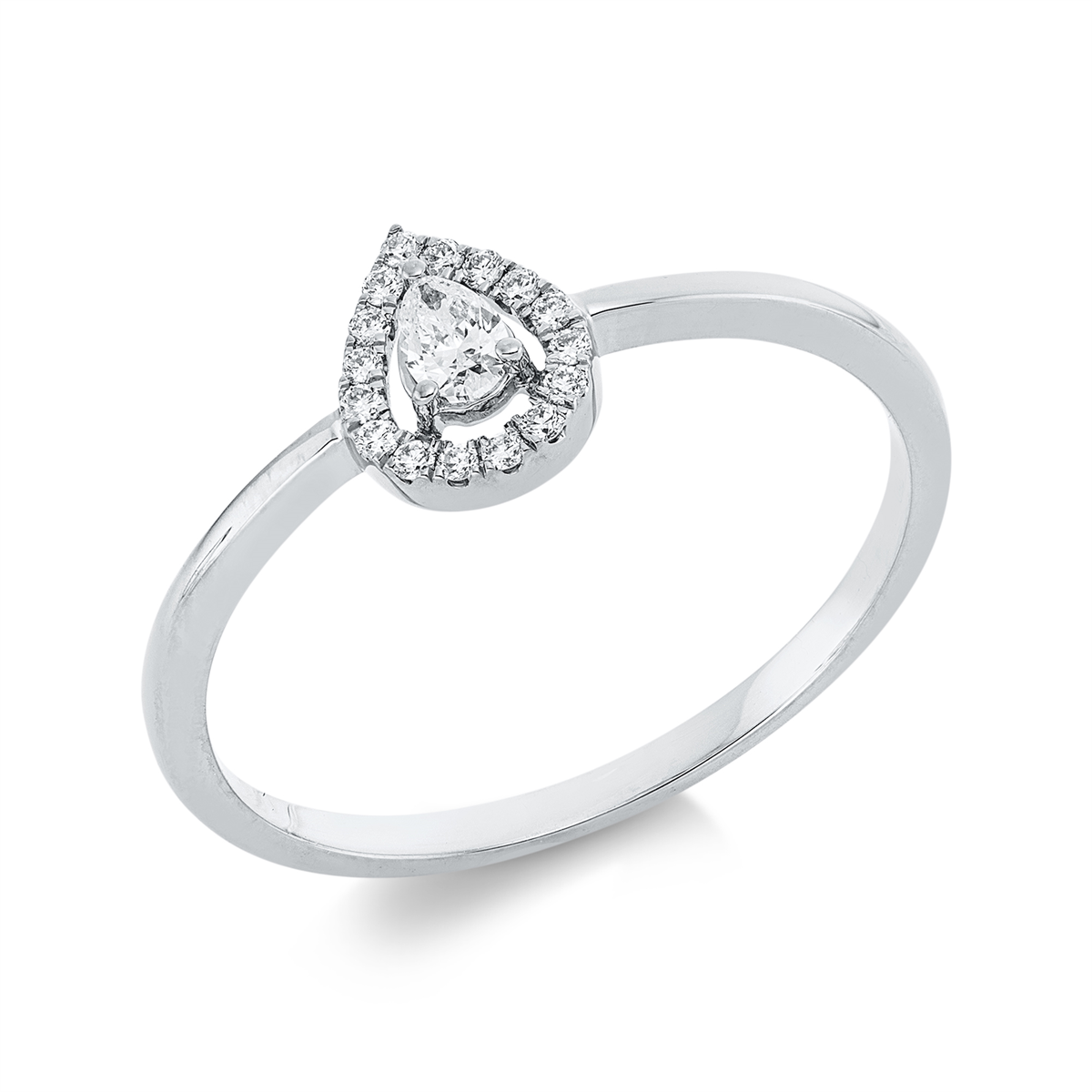 diamond full cut solitaire with accent stones ring in white gold