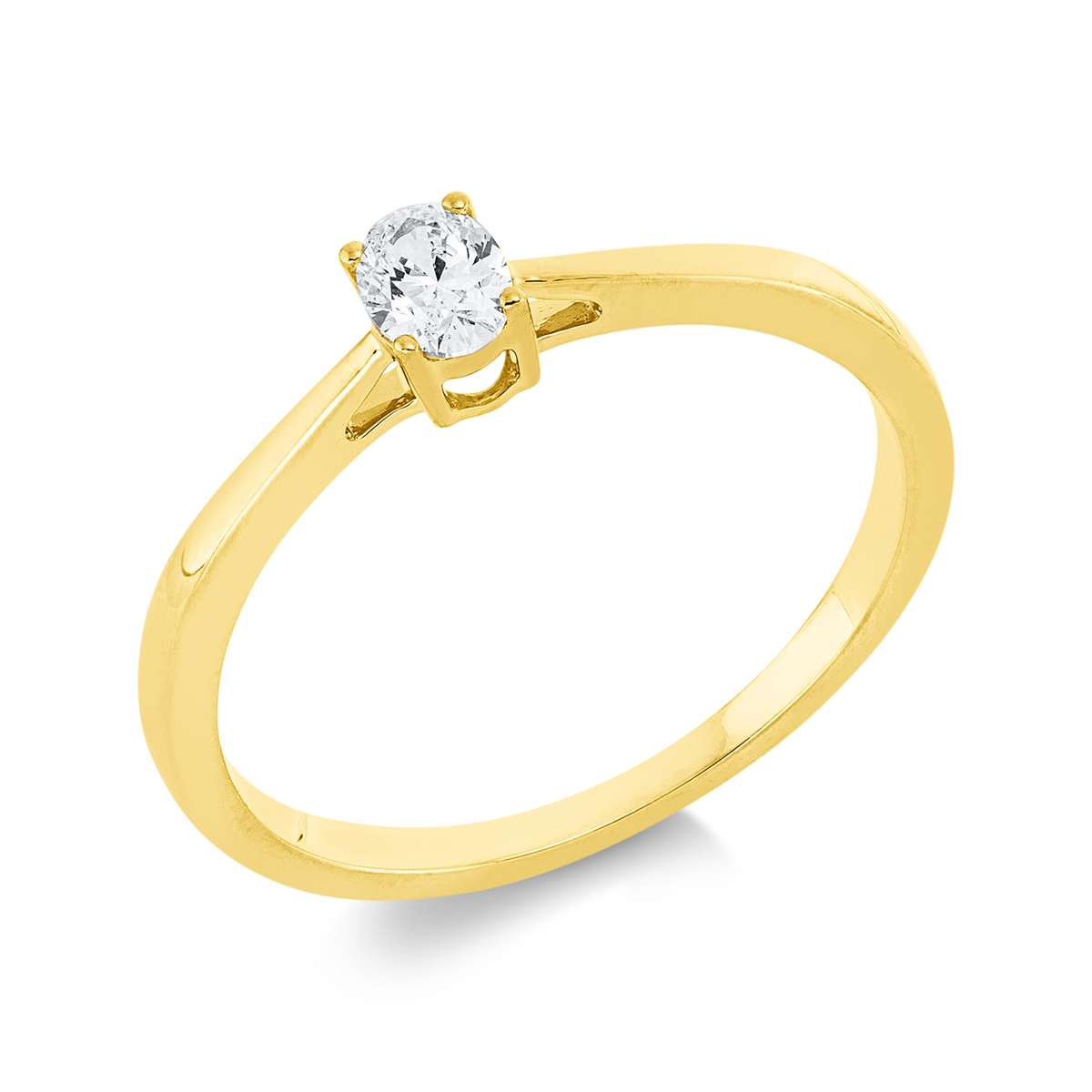 oval solitaire ring in yellow gold
