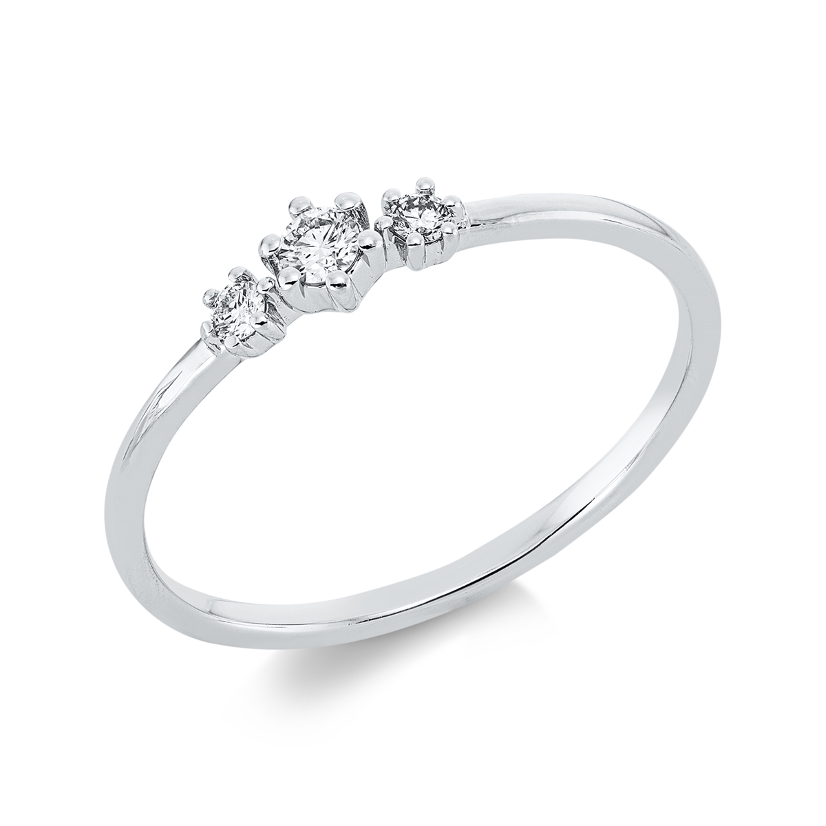 diamond full cut modern woman ring in white gold