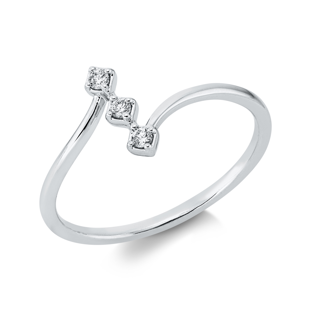 diamond full cut modern woman ring in white gold