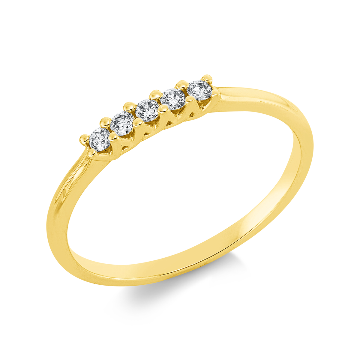 diamond full cut modern woman ring in yellow gold