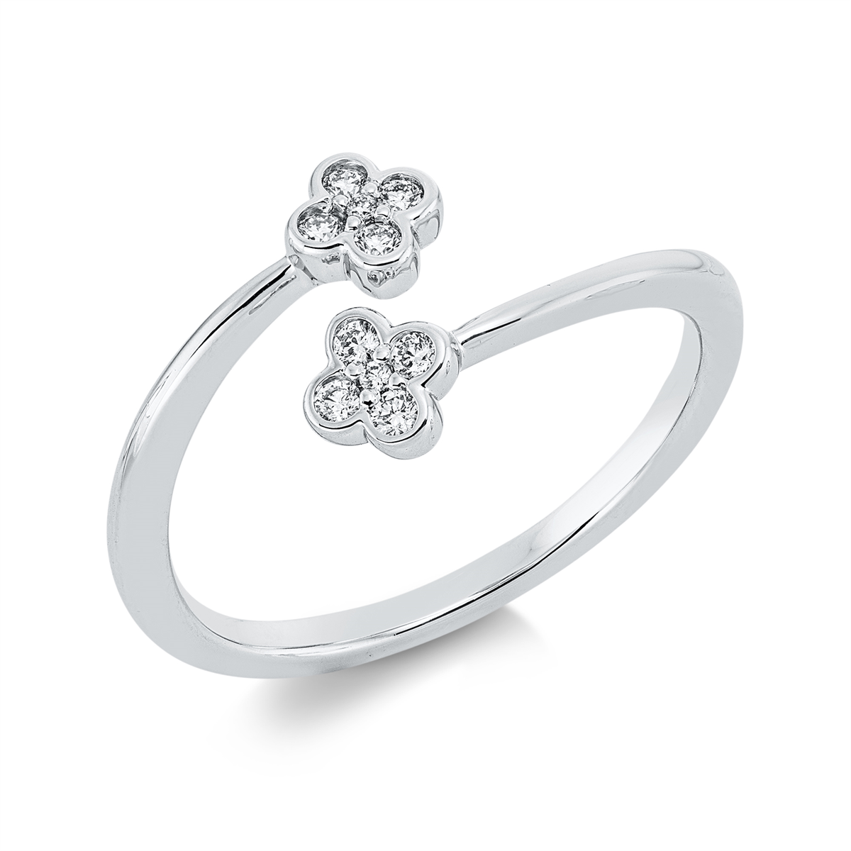 diamond full cut modern woman ring in white gold