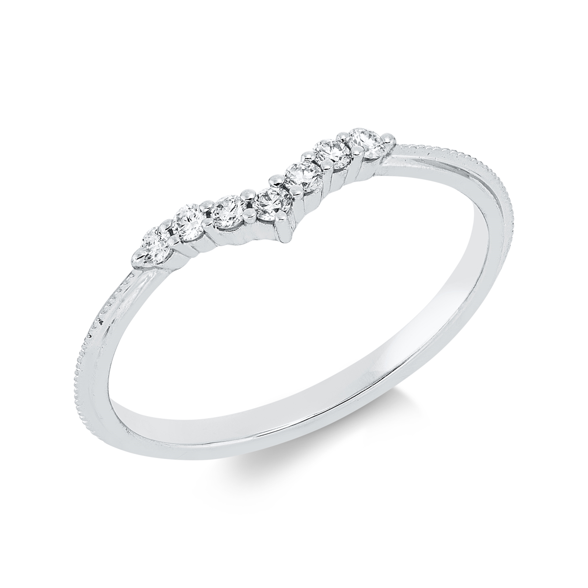 diamond full cut modern woman ring in white gold