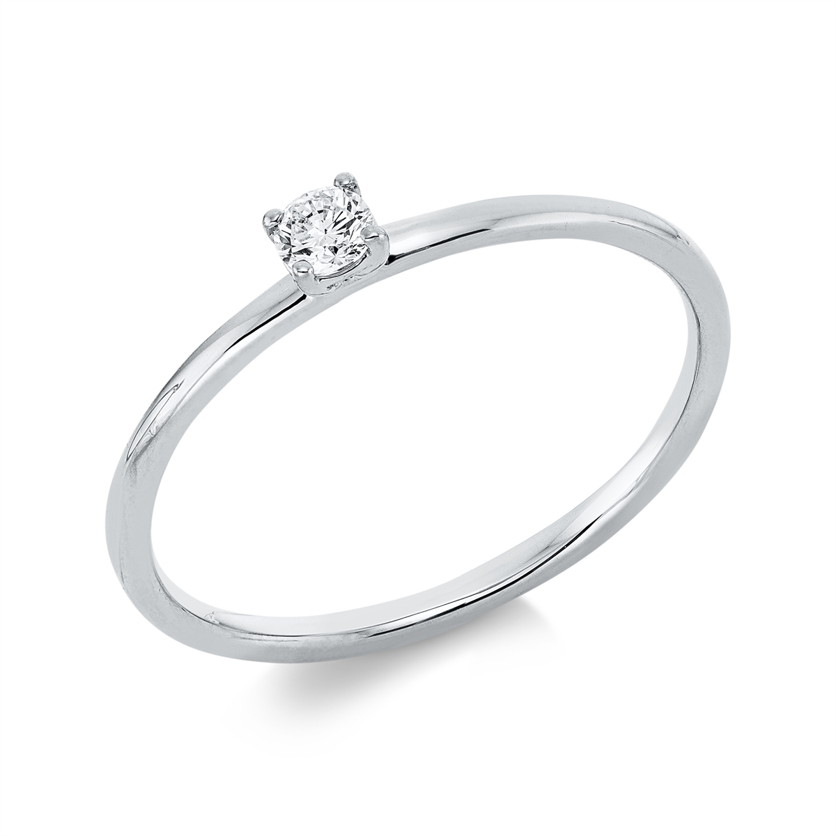 diamond full cut solitaire ring in white gold