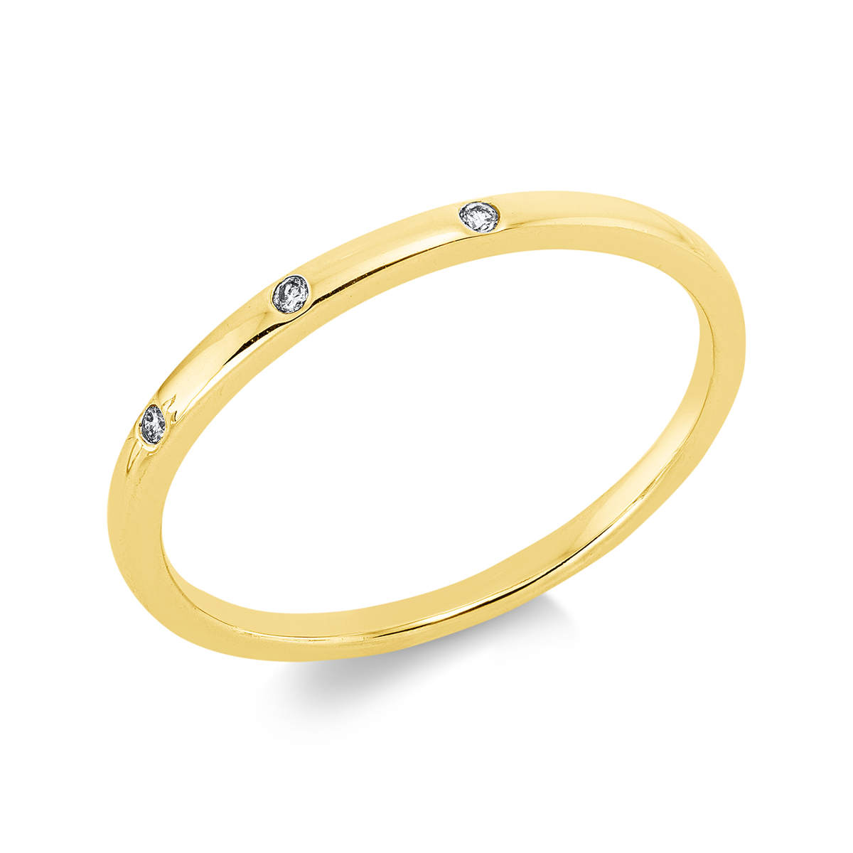 diamond full cut modern woman ring in yellow gold