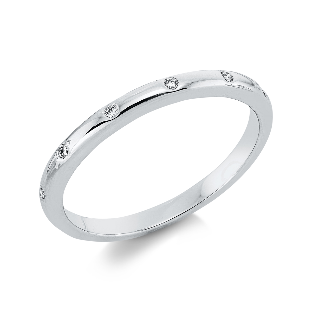 diamond full cut modern woman ring in white gold