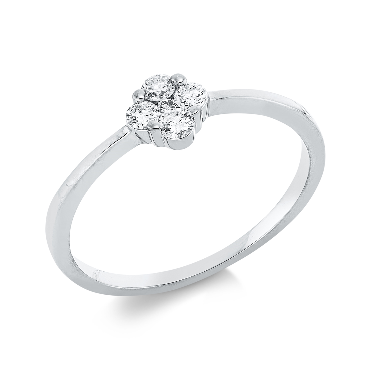 diamond full cut modern woman ring in white gold