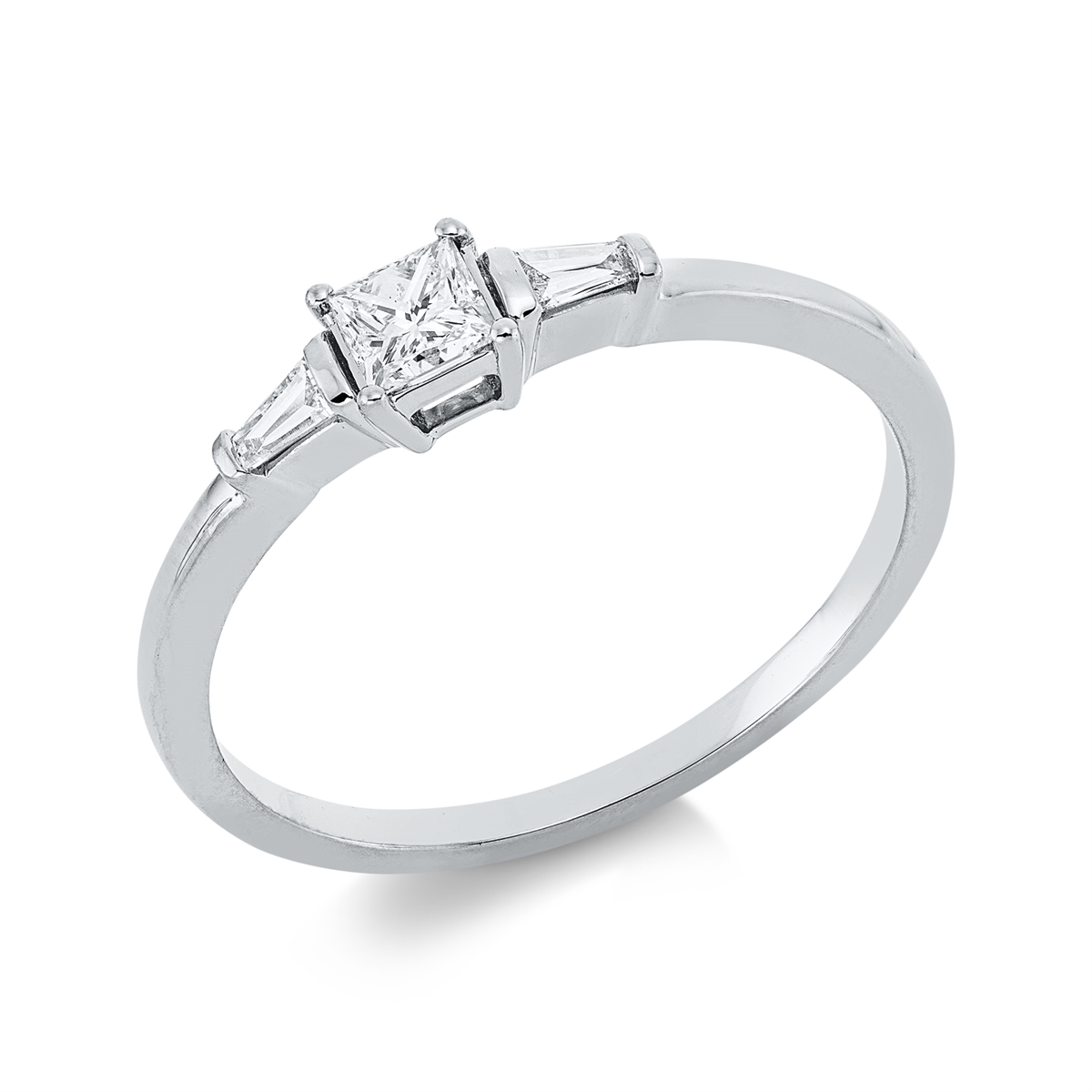 solitaire with accent stones ring - 1IE37