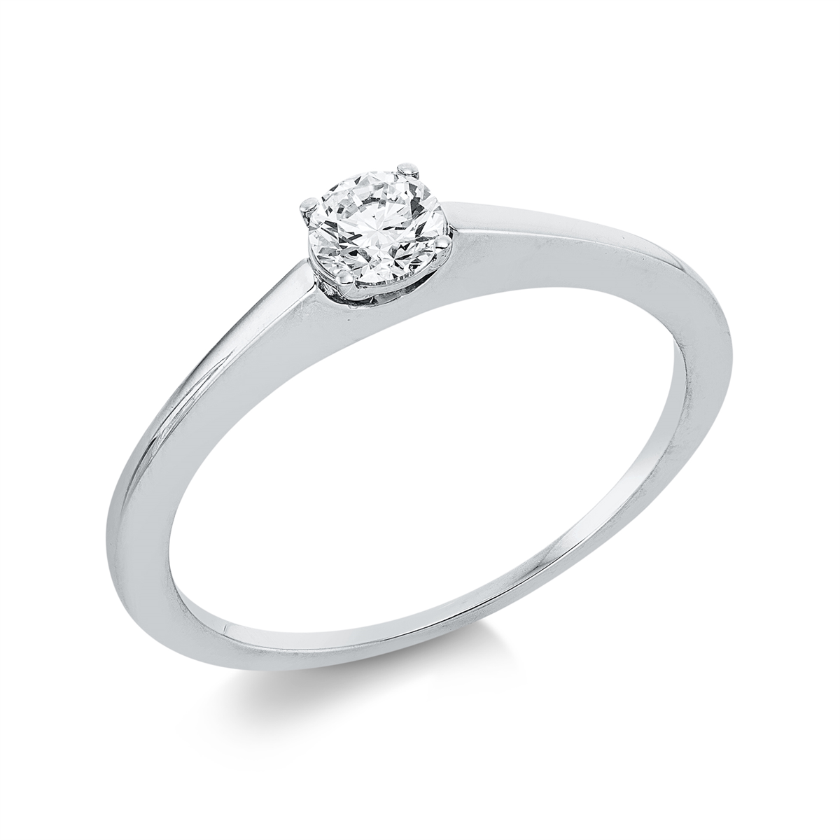 diamond full cut solitaire ring in white gold