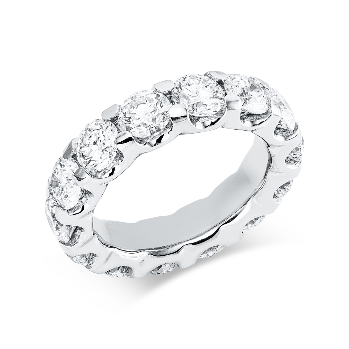 diamond full cut eternity full ring in white gold
