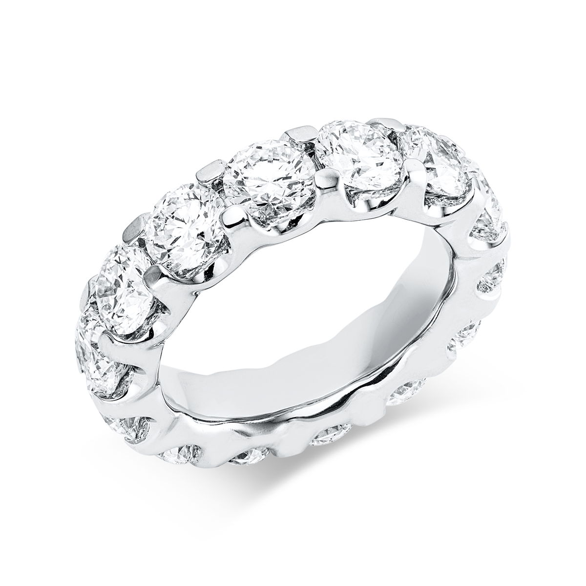 diamond full cut eternity full ring in white gold