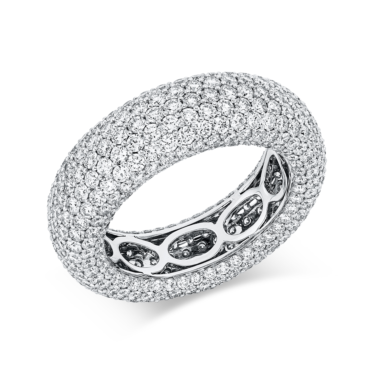 diamond full cut pavé ring in white gold