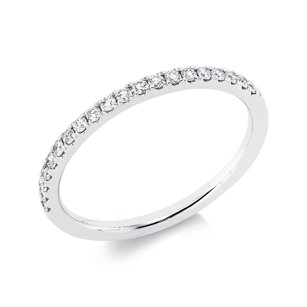 diamond full cut eternity half ring in white gold