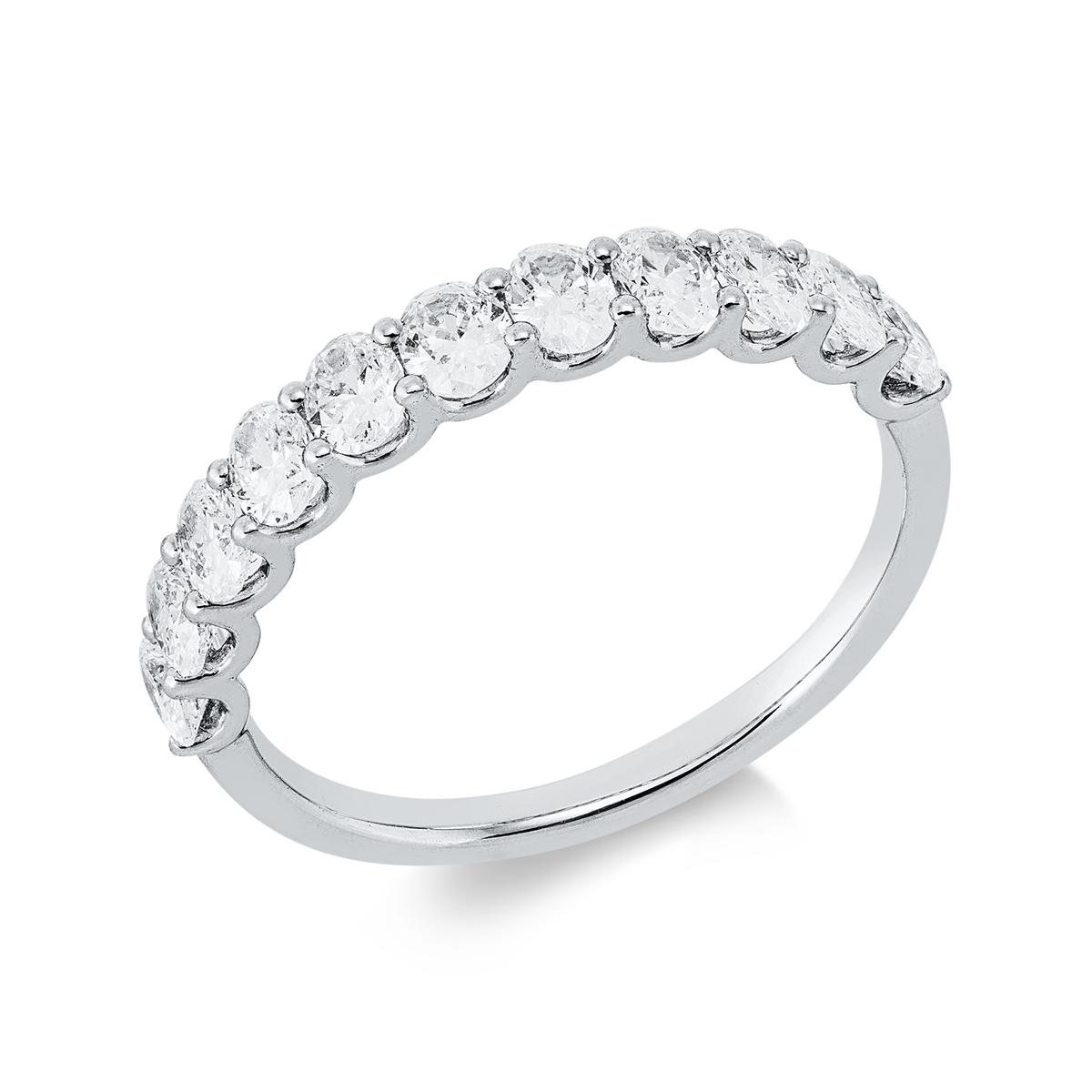 oval modern woman ring in white gold