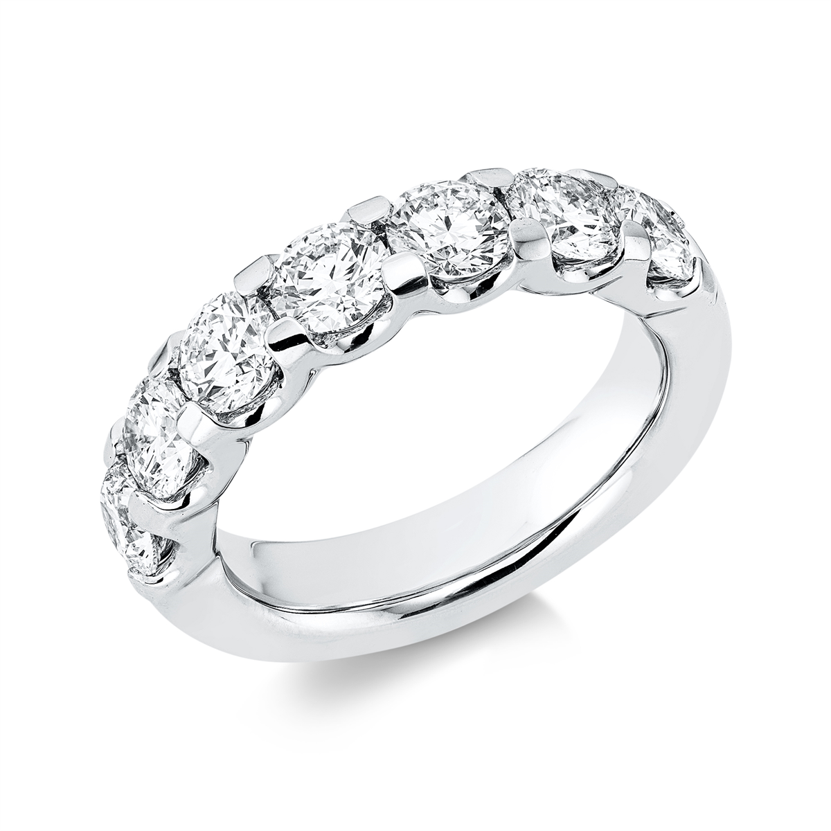 diamond full cut eternity half ring in white gold