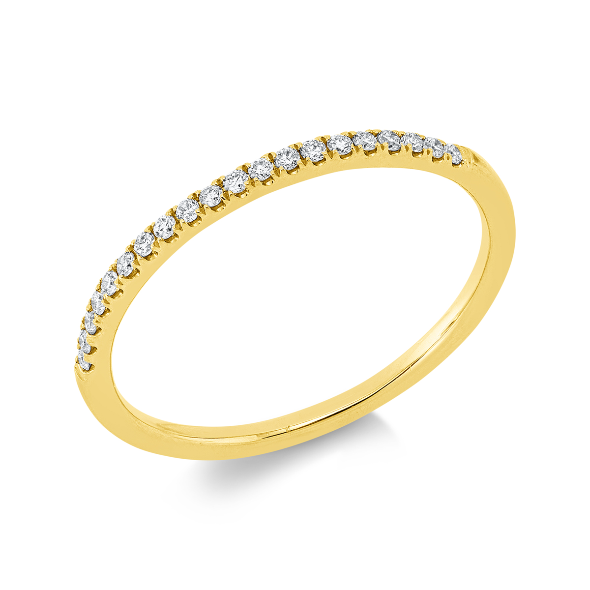 diamond full cut eternity half ring in yellow gold