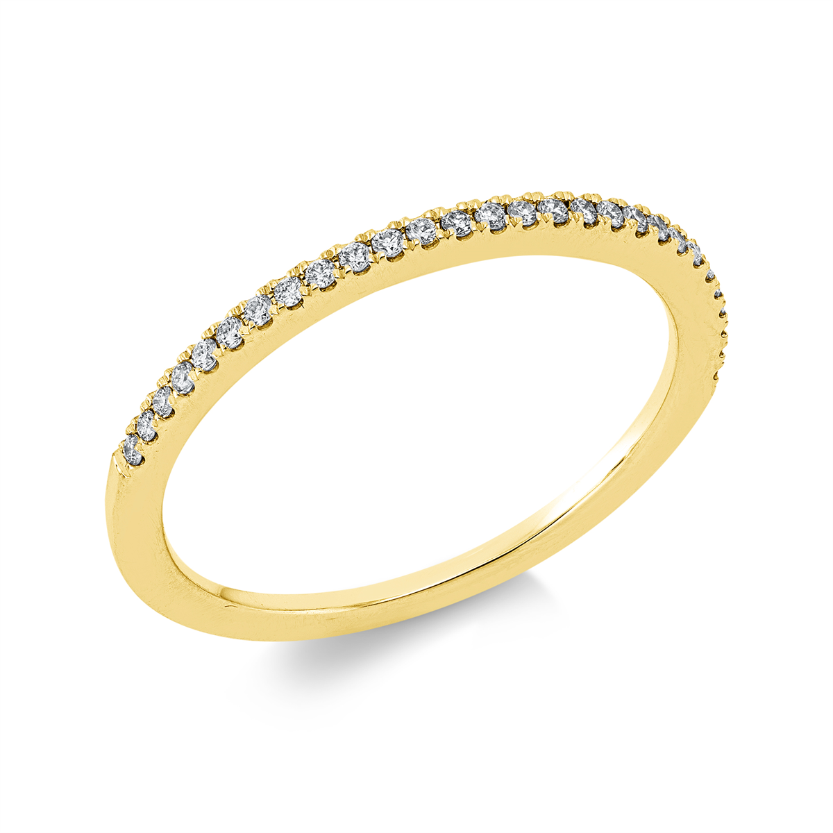 diamond full cut eternity half ring in yellow gold