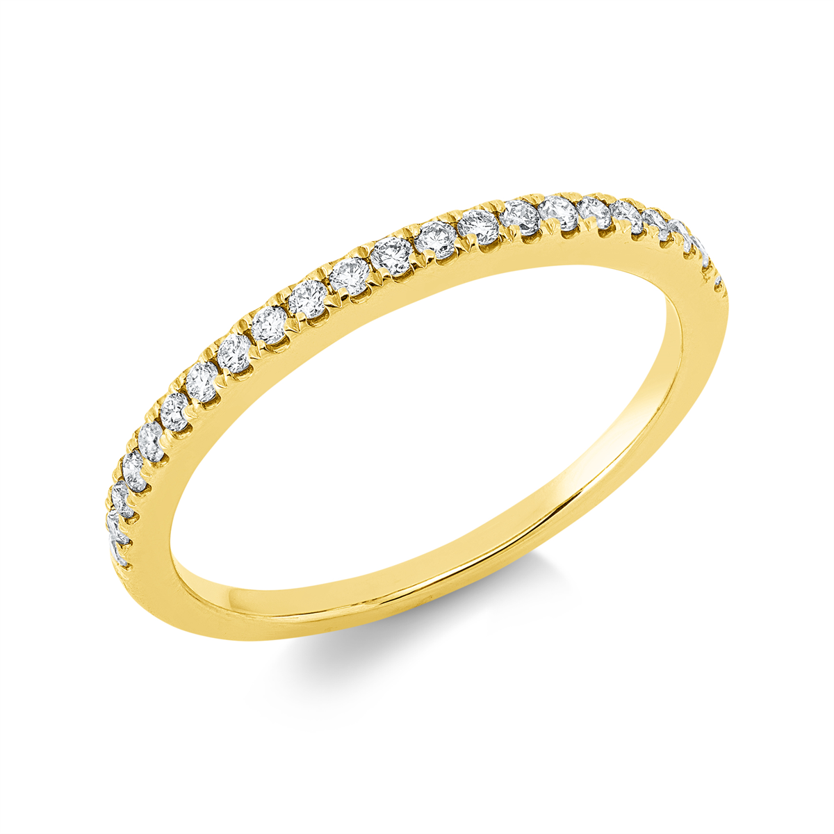 diamond full cut eternity half ring in yellow gold