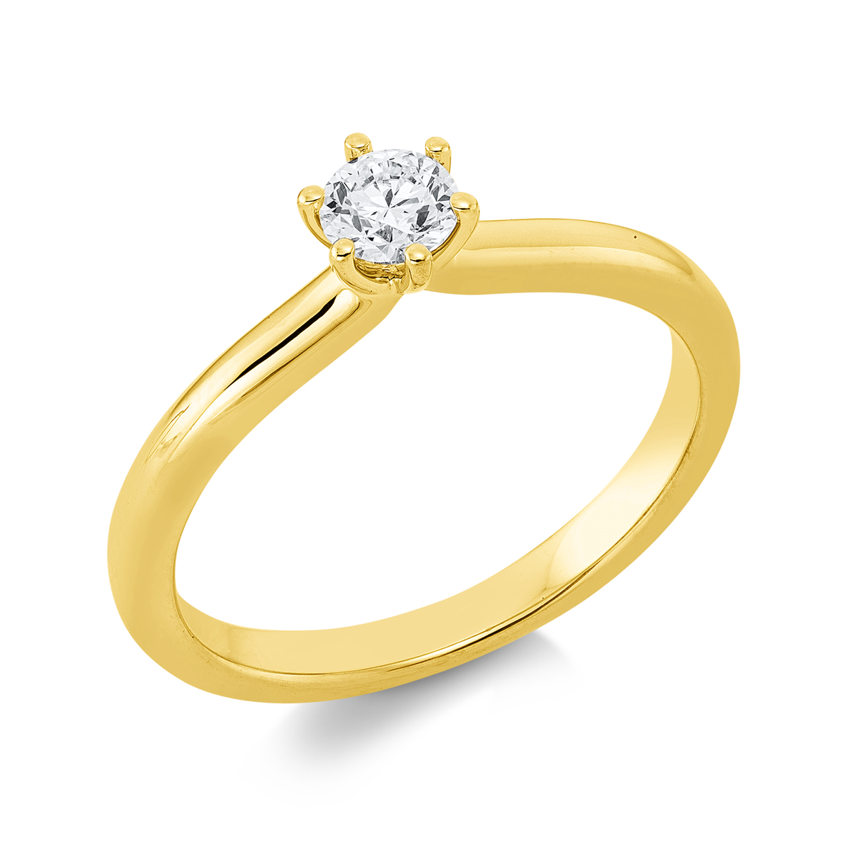 diamond full cut solitaire ring in yellow gold