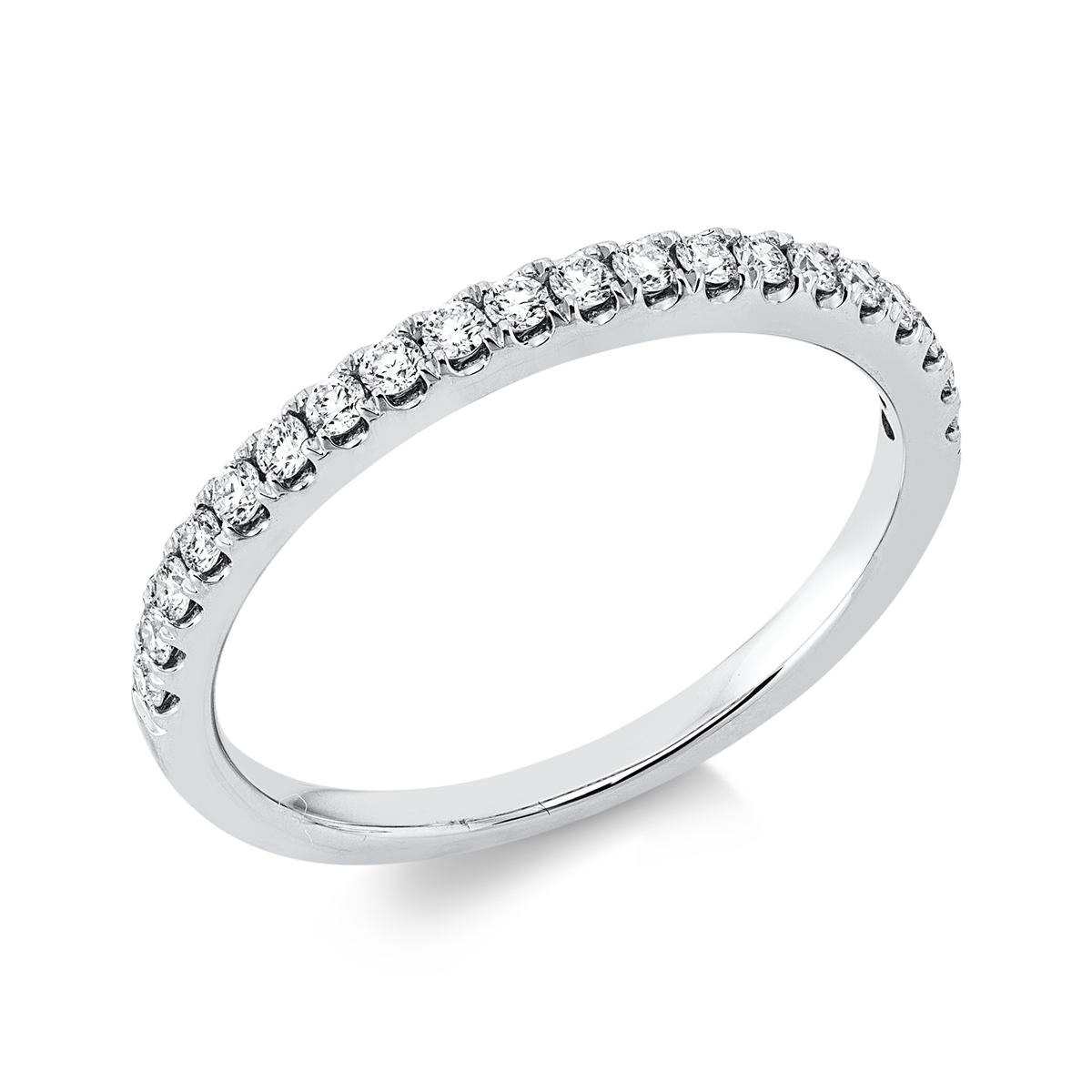 diamond full cut eternity half ring in white gold