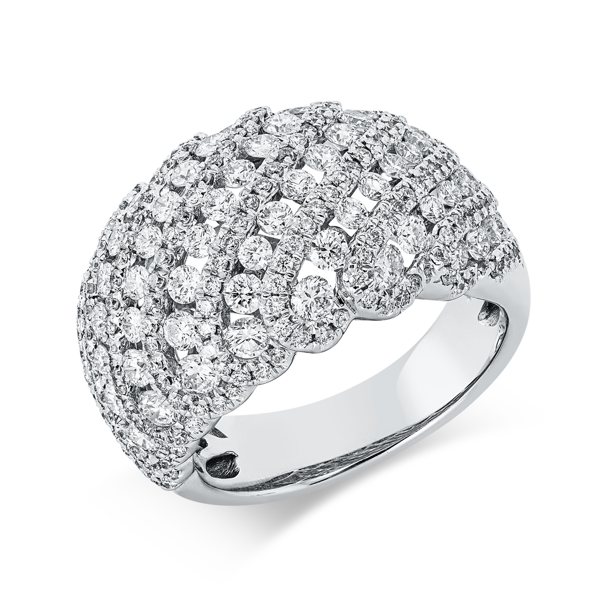 diamond full cut pavé ring in white gold