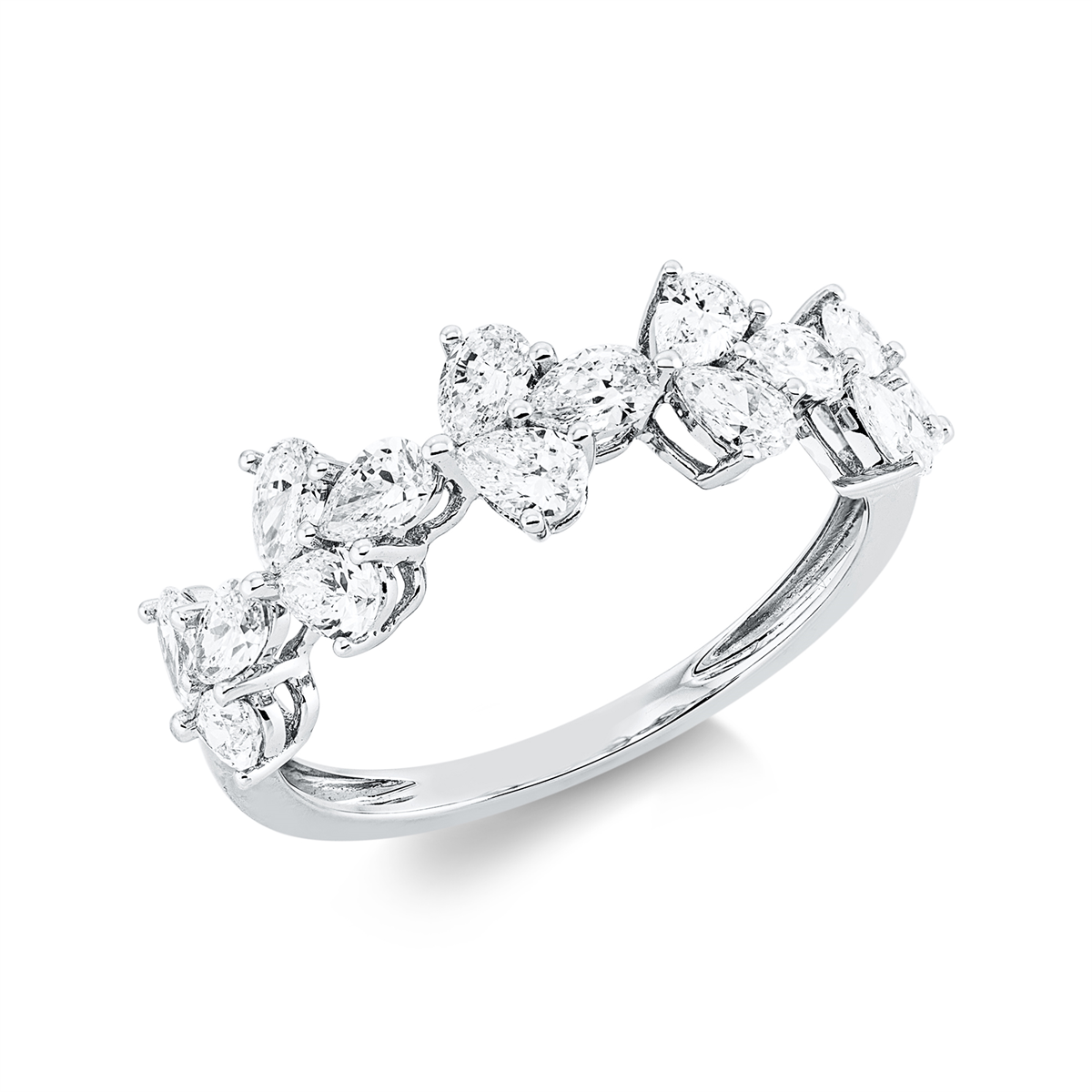 pear shape exclusive ring in white gold