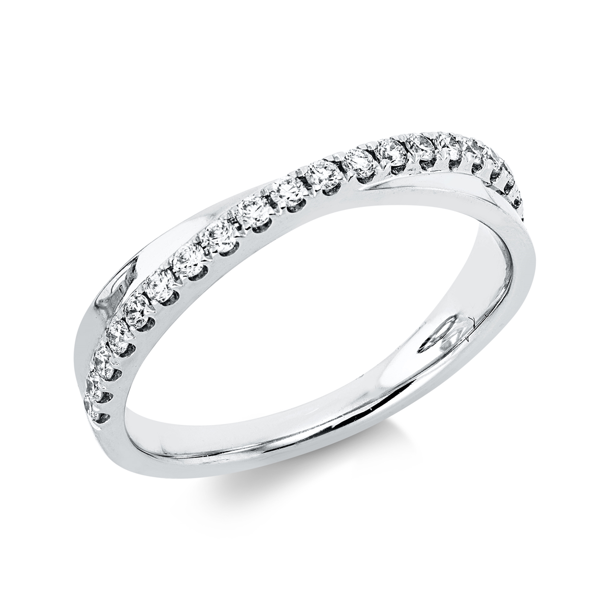 diamond full cut modern woman ring in white gold