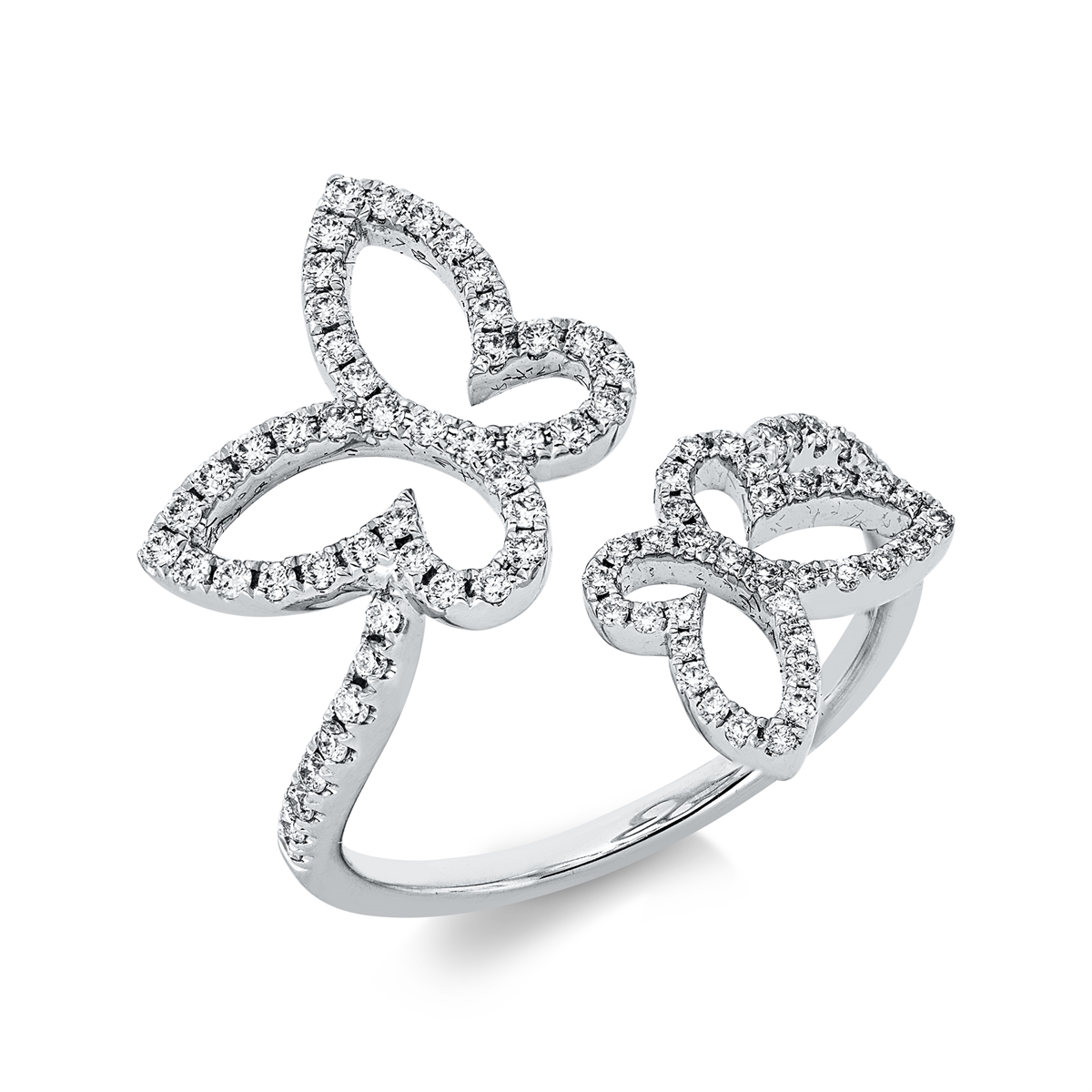 diamond full cut animal ring in white gold