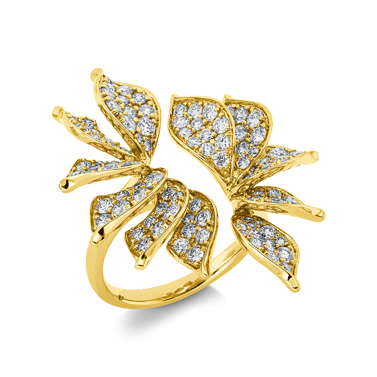 diamond full cut multi-stone ring in yellow gold
