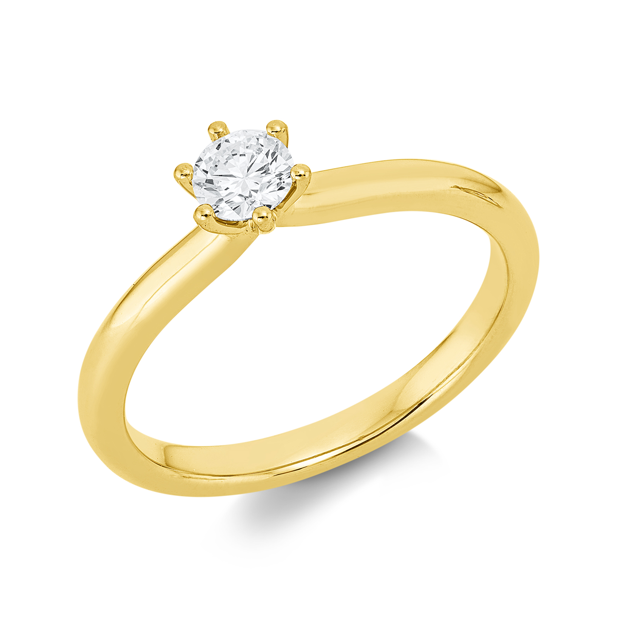diamond full cut solitaire ring in yellow gold