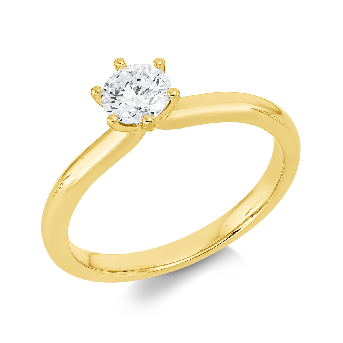 diamond full cut solitaire ring in yellow gold