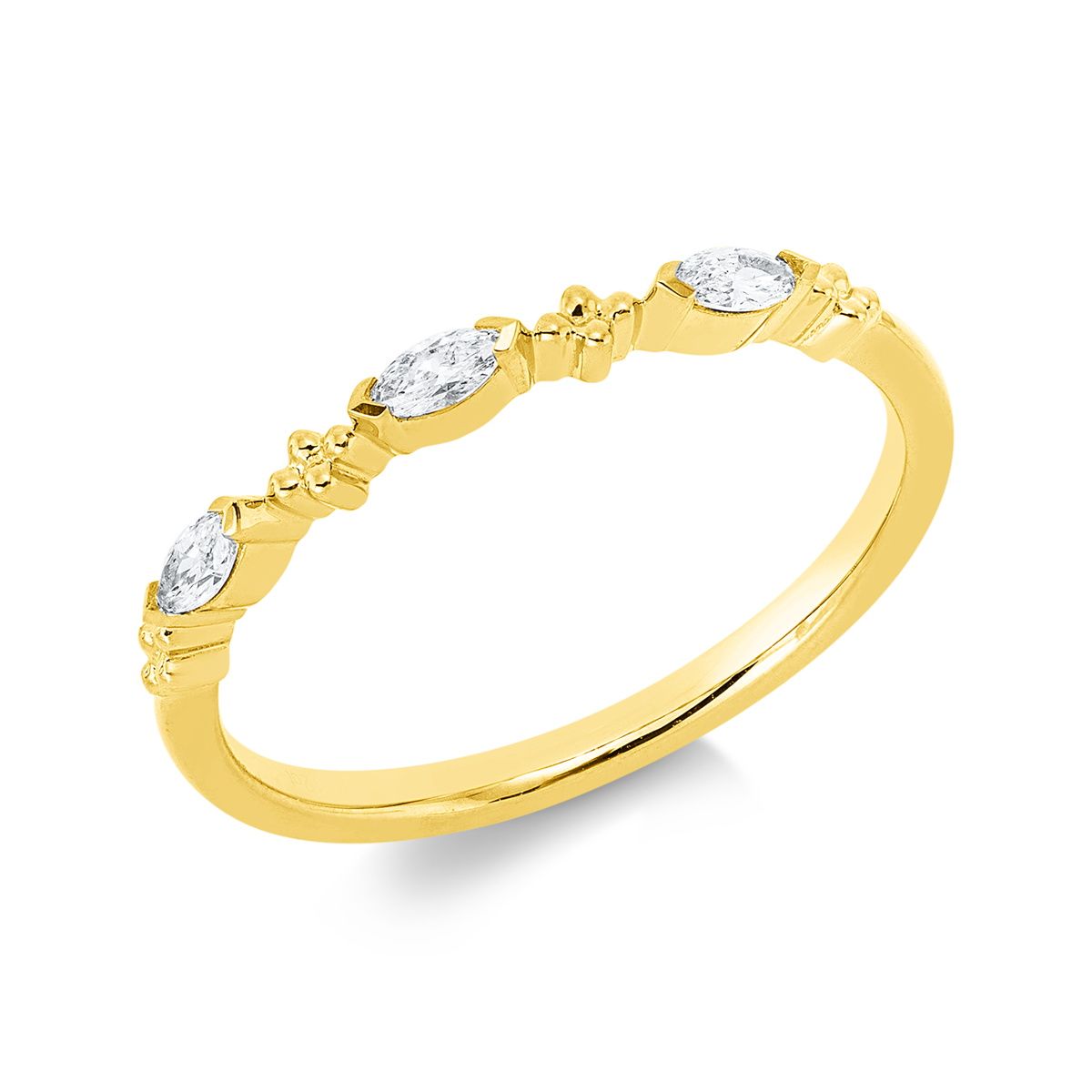 marquise modern woman ring in yellow gold