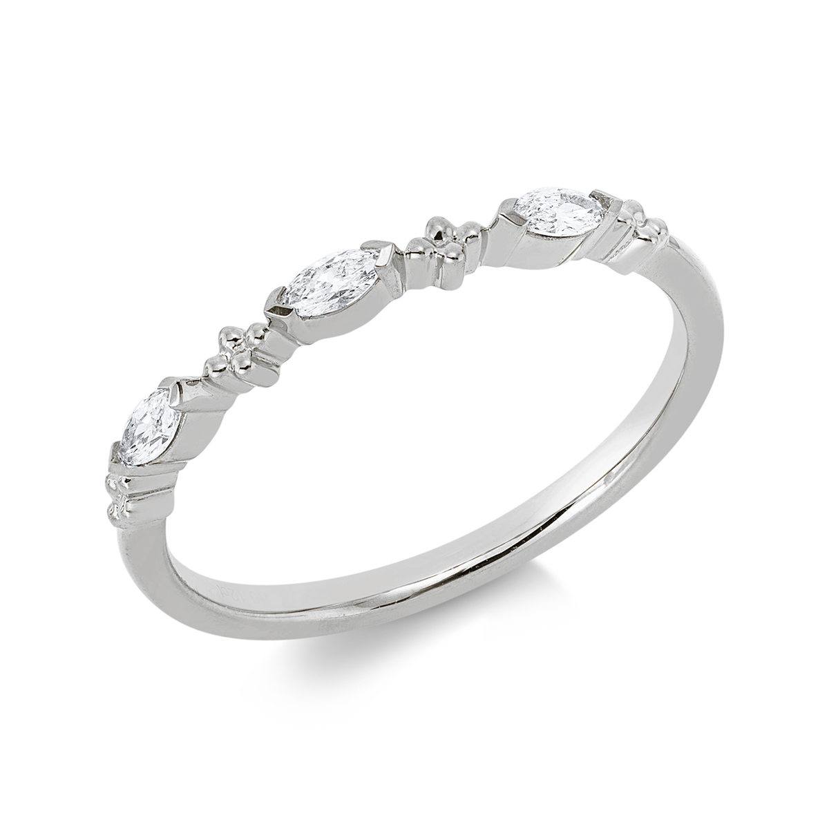 marquise modern woman ring in white gold