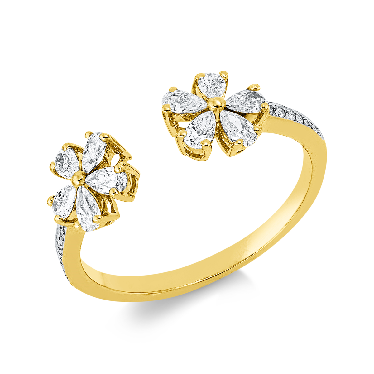 diamond full cut modern woman ring in yellow gold / white gold