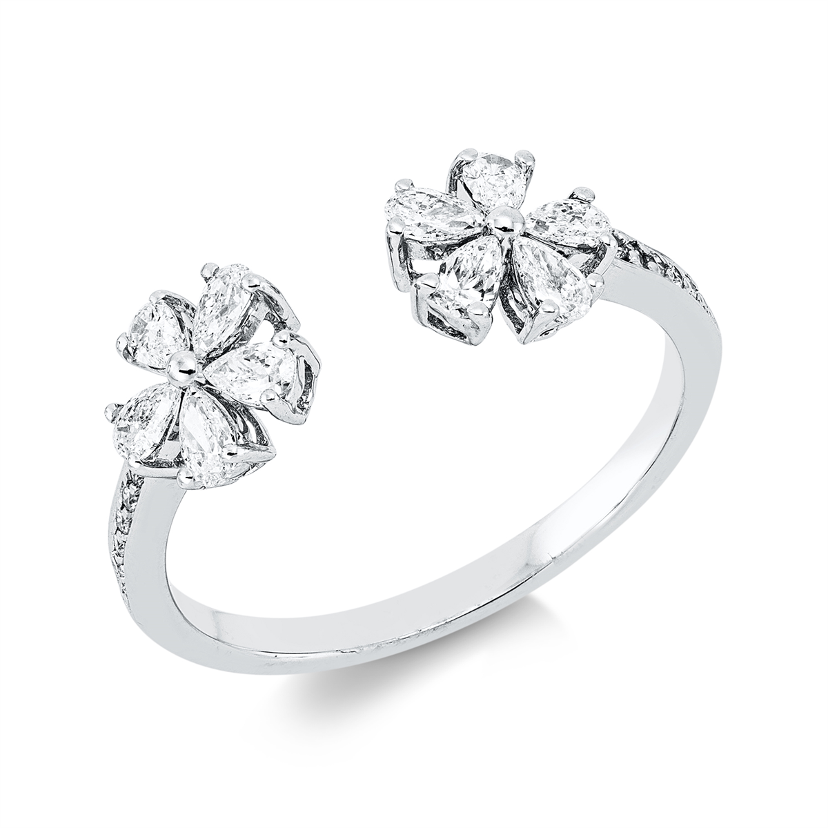 diamond full cut modern woman ring in white gold