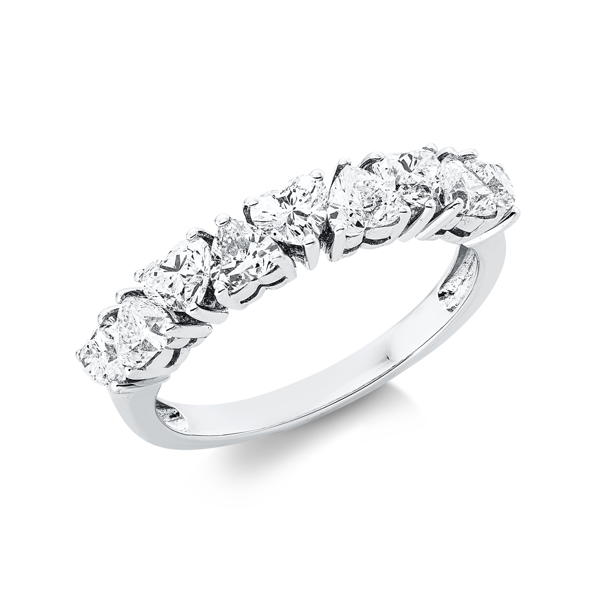 heart shape exclusive ring in white gold
