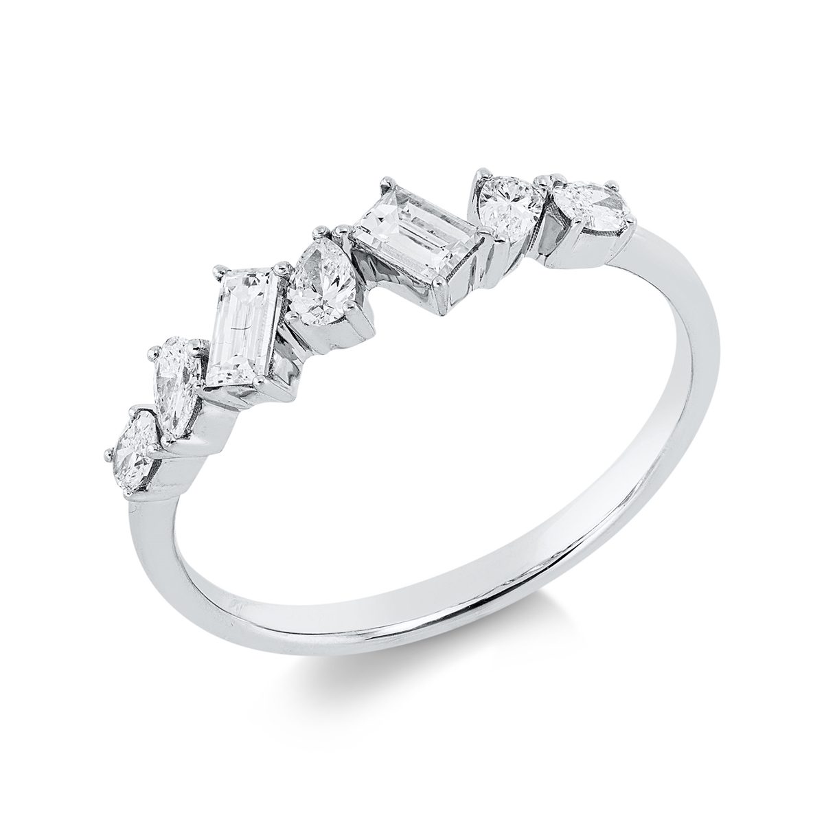 baguette baguette ring in white gold