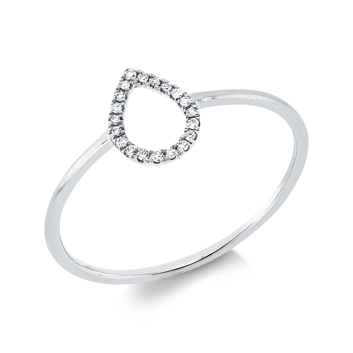 diamond single cut modern woman ring in white gold