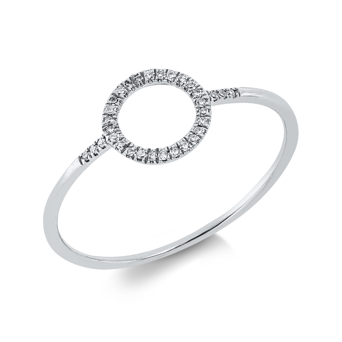 diamond single cut modern woman ring in white gold