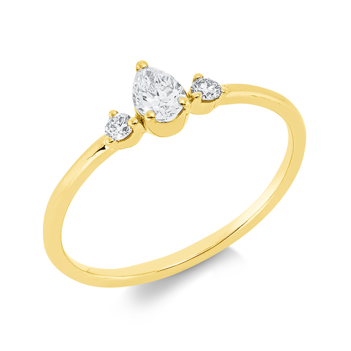 diamond full cut modern woman ring in yellow gold