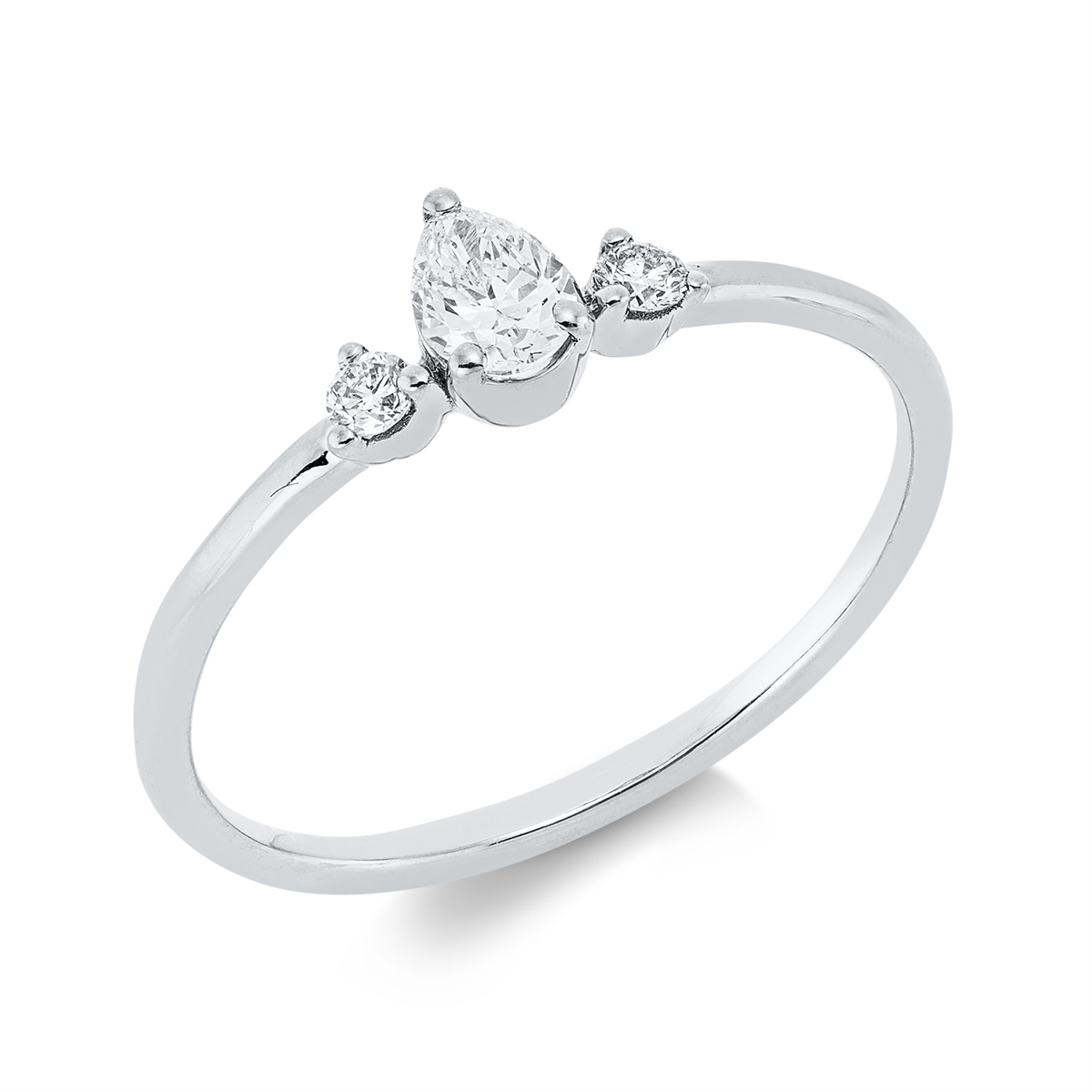 diamond full cut modern woman ring in white gold