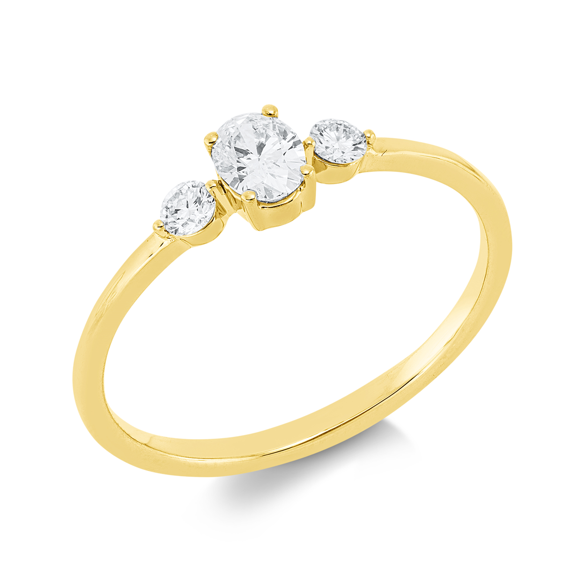 diamond full cut modern woman ring in yellow gold