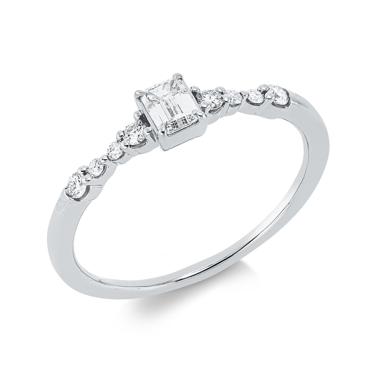 diamond full cut modern woman ring in white gold
