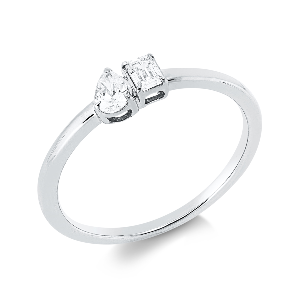 Solitaire ring met accentstenen - 1IW22