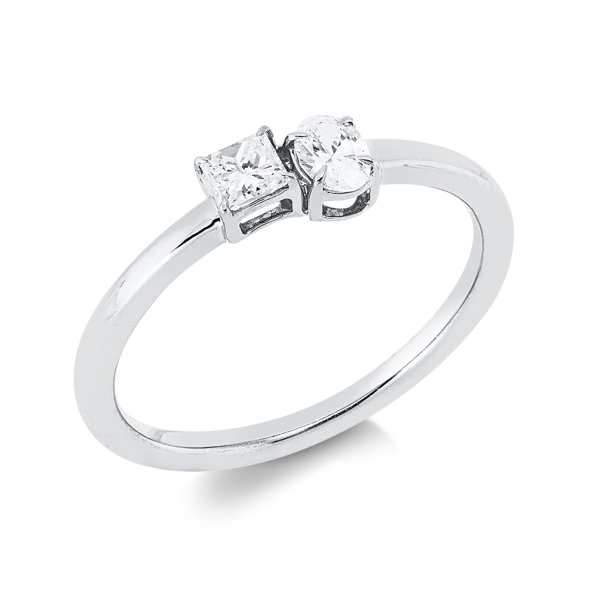 Solitaire ring met accentstenen - 1IW26