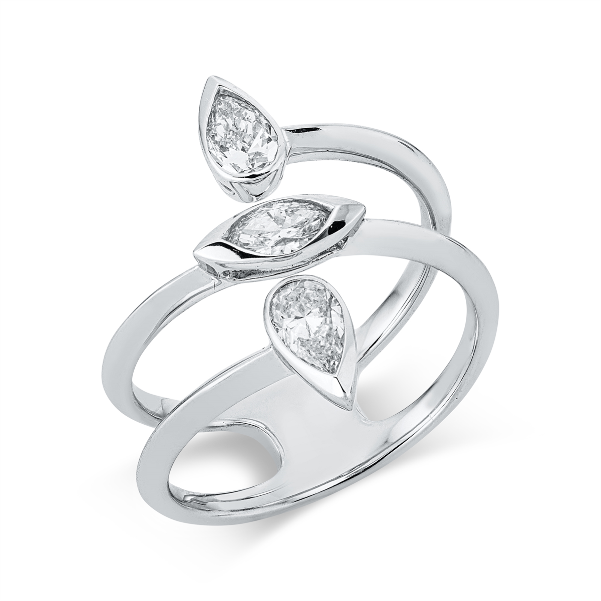 marquise modern woman ring in white gold
