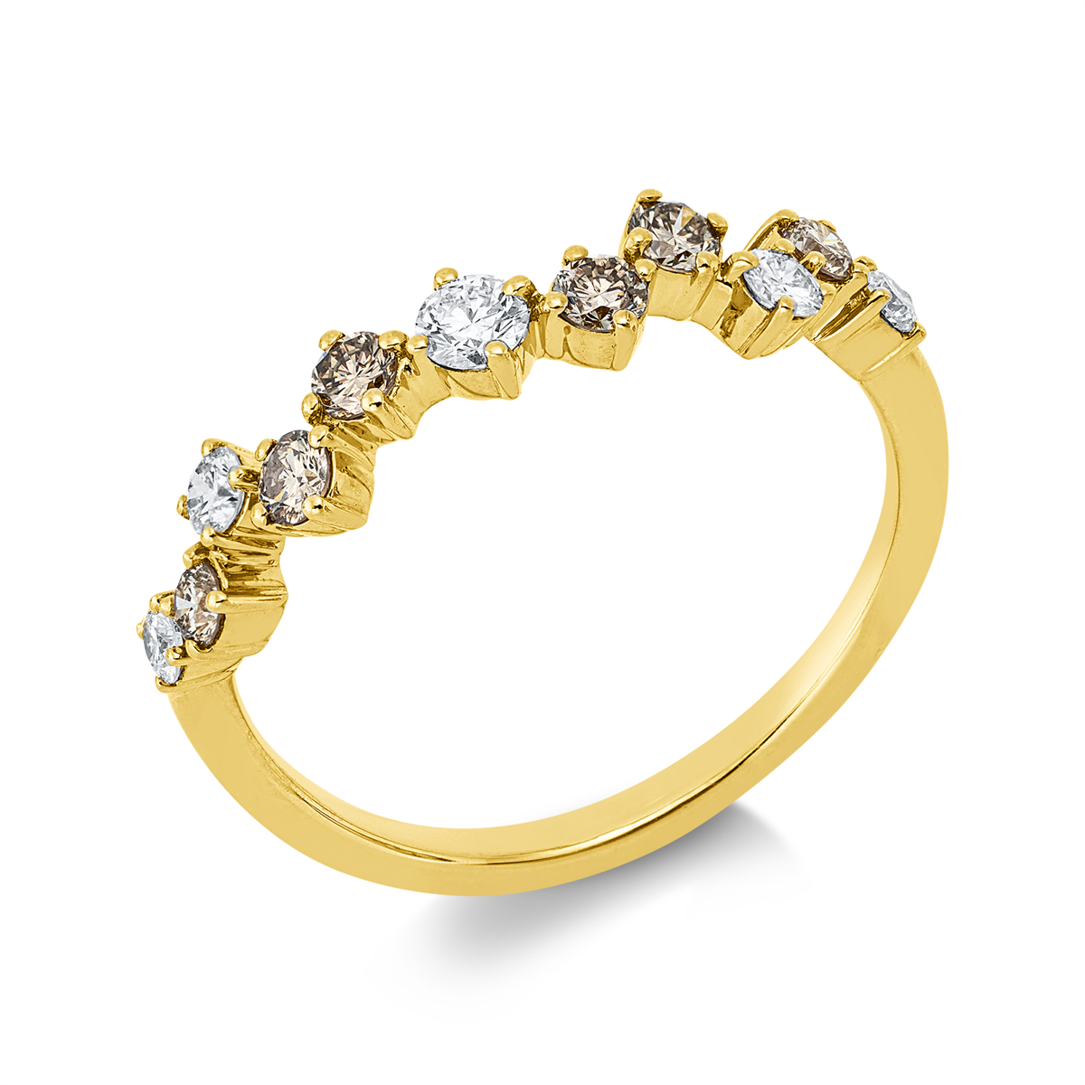 diamond full cut fancy colored diamond ring in yellow gold