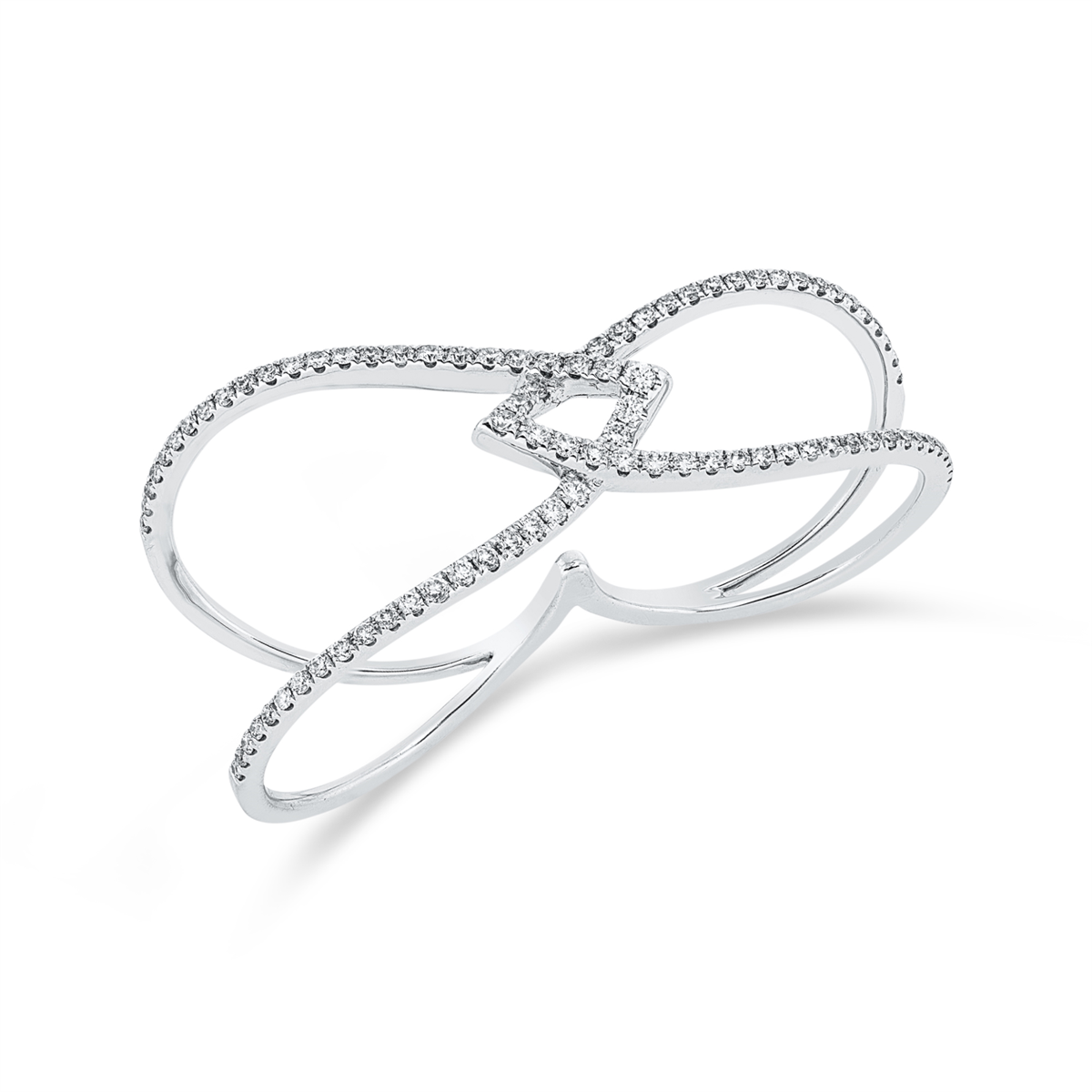 diamond full cut modern woman ring in white gold